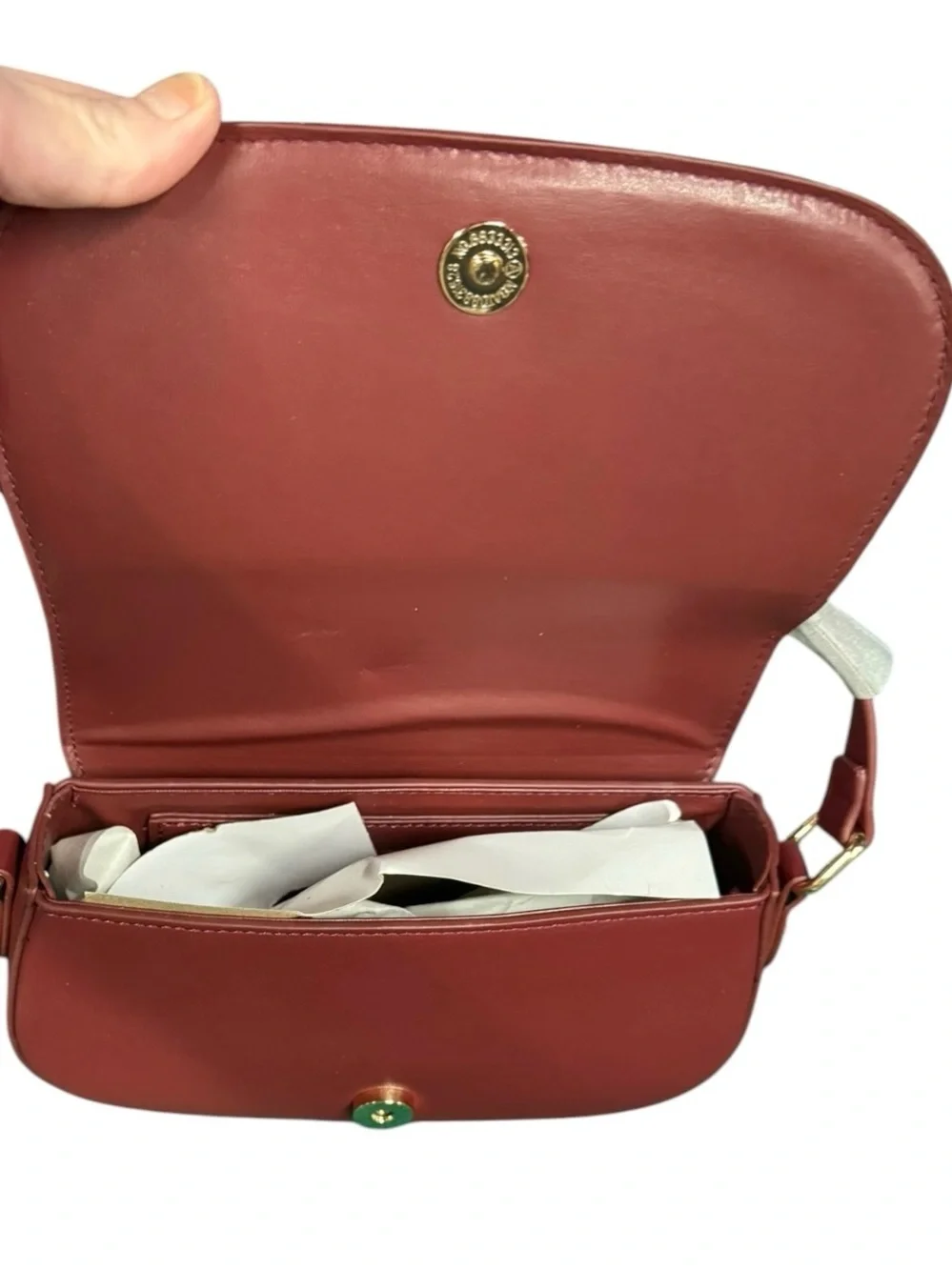 Valentino Orlandi Cherry Shoulder Bag with Gold V Emblem